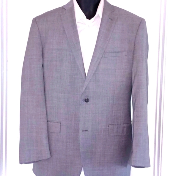 Solid Gray Luxe Mens Suit, 44L, 40W / 30L - Picture 4 of 12